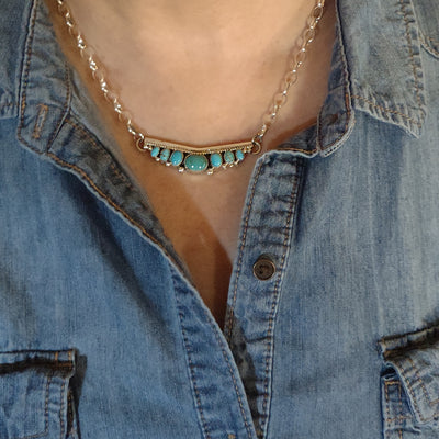 Turquoise row Necklaces