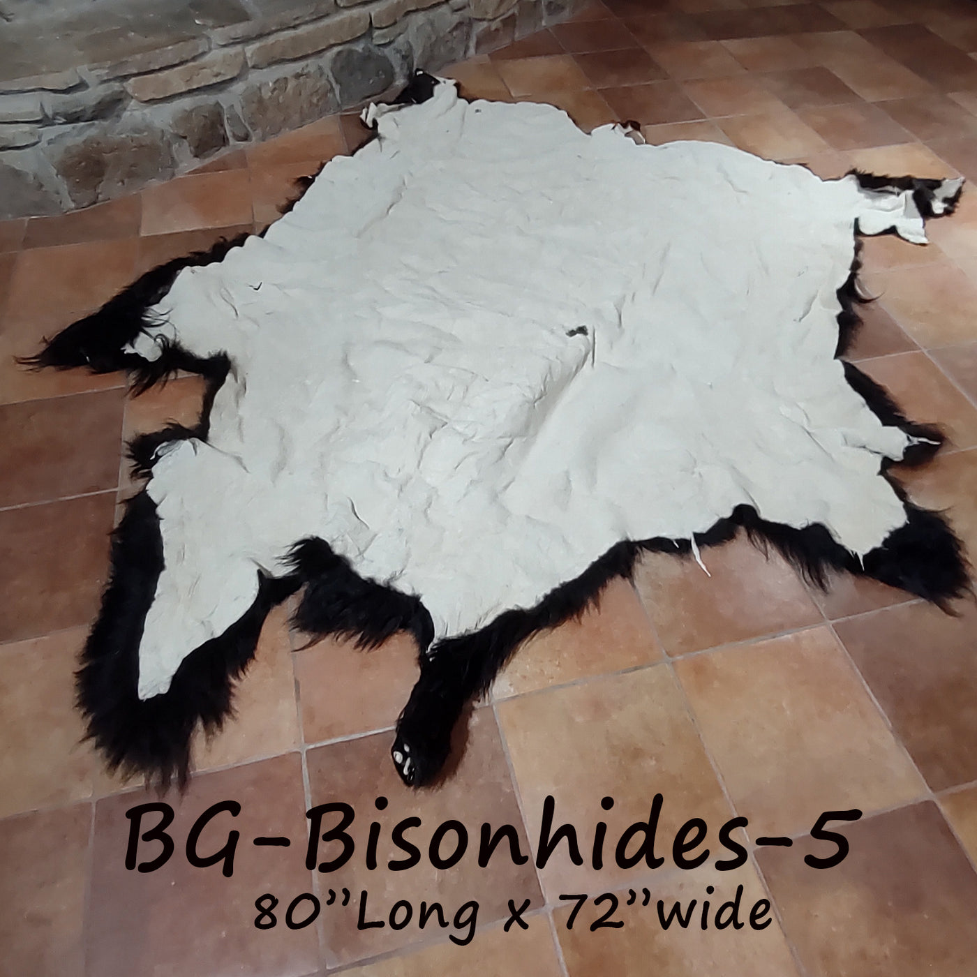 Doormat bison, Large, Natural