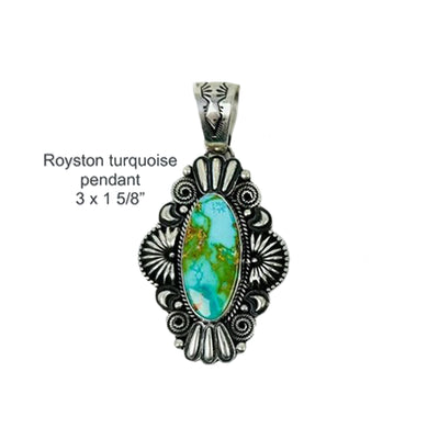 Royston Turquoise Pendant by Silversmith, Derrick Gordon