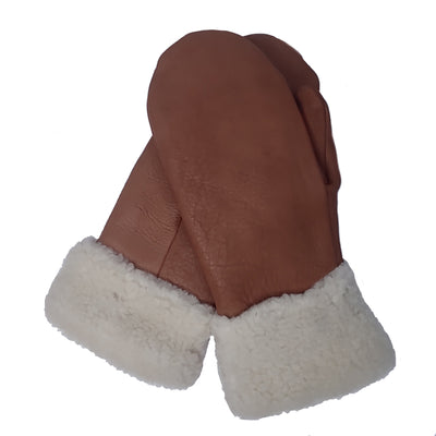 Bison Leather Mitten with fleece liner