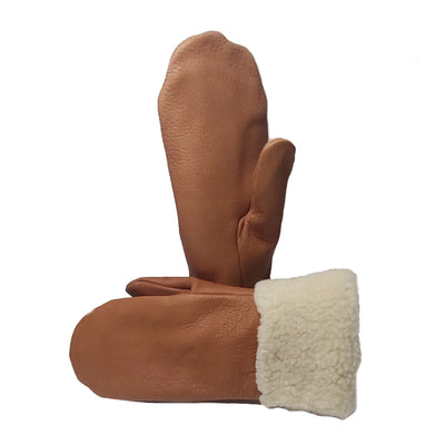 Bison Leather Mitten with fleece liner