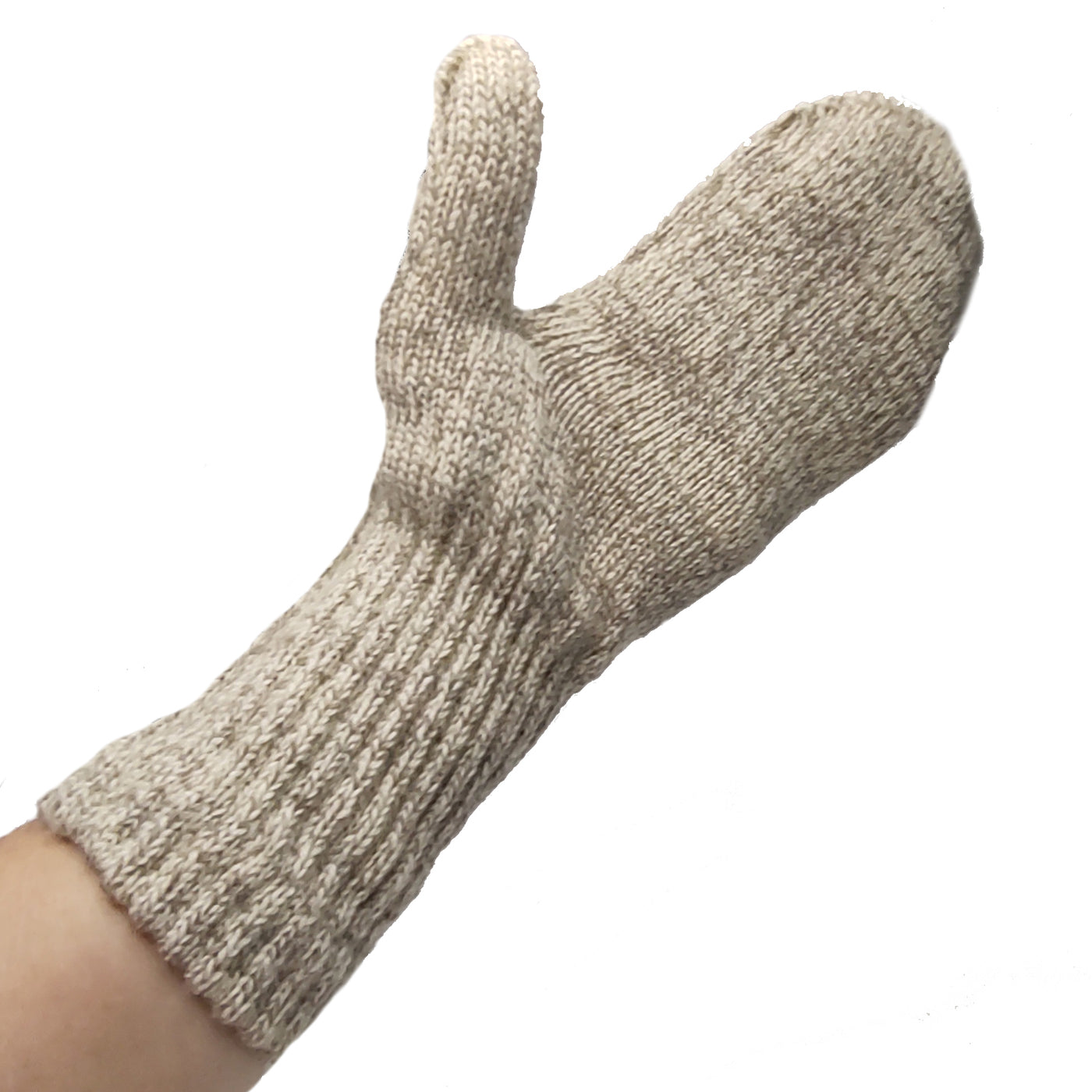 Bison Leather Mitten with wool insert