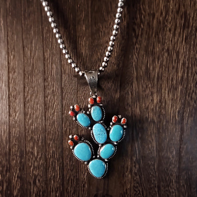 Cactus Pendant by Richard Yazzie, Navajo