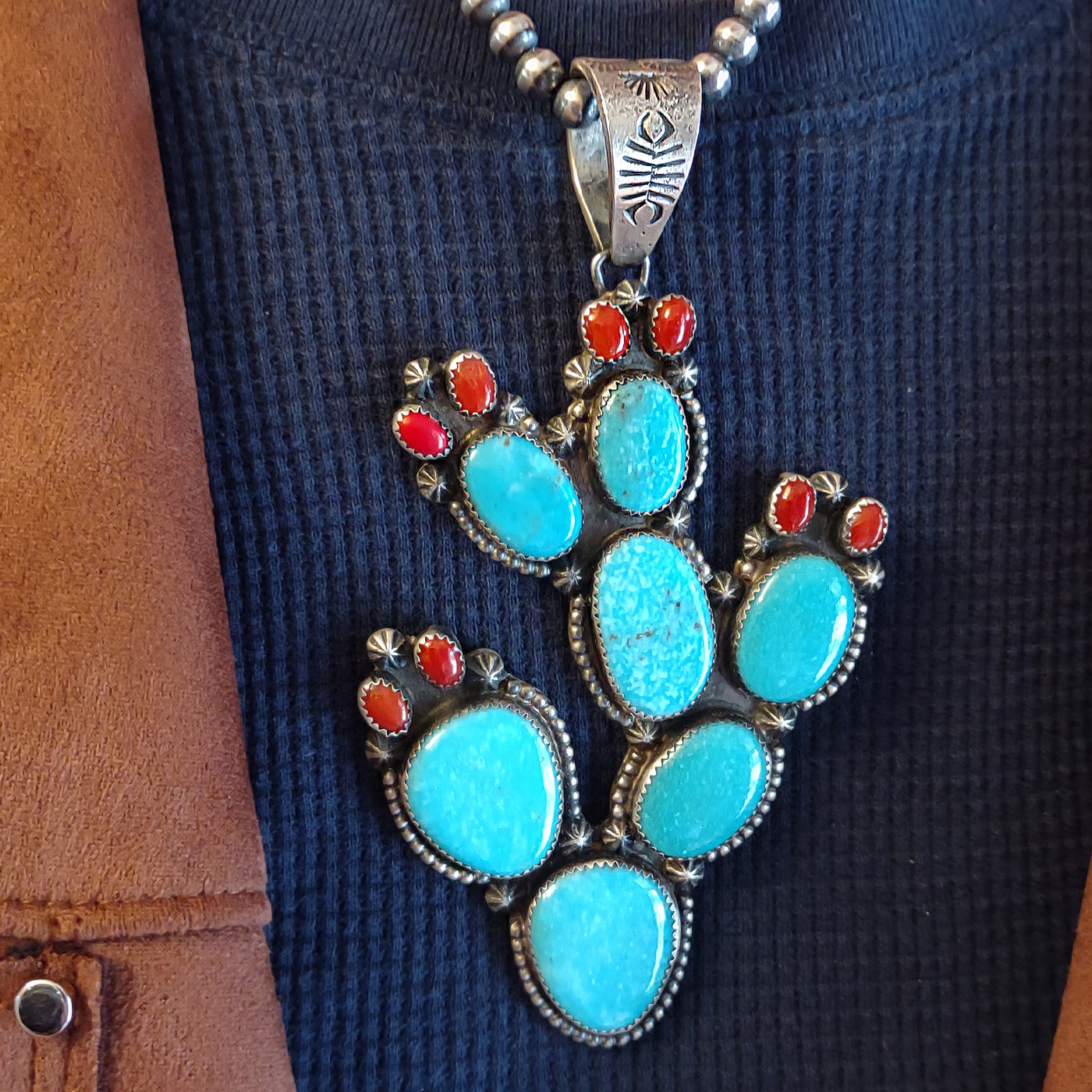 Cactus Pendant by Richard Yazzie, Navajo