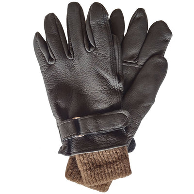 Combo glove black set; Bison liner glove with deerskin over glove