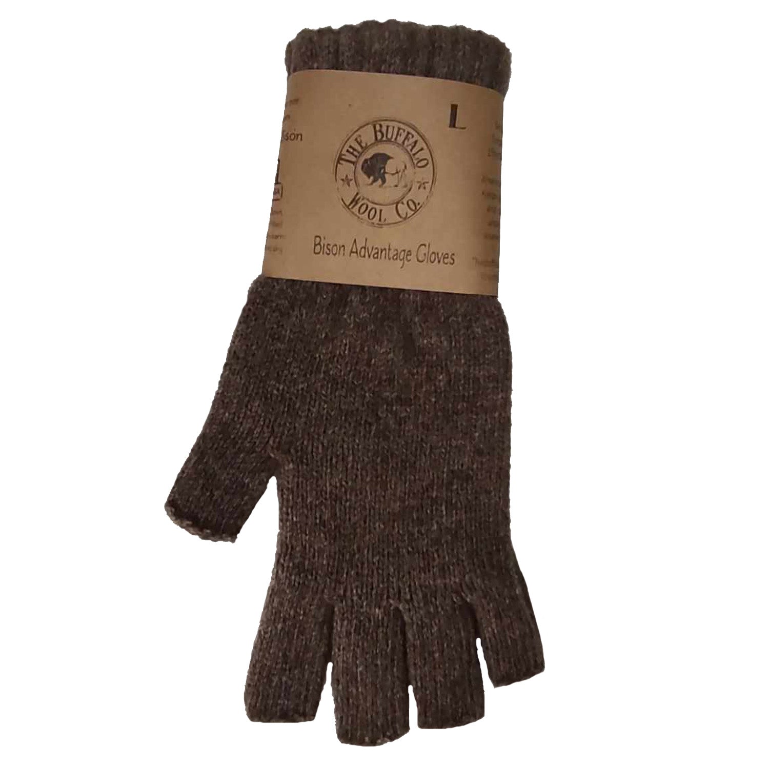 Leather Gloves, Fingerless, Brown, M, PR