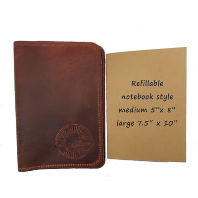 Heritage Leather Field Journal; Large and Medium