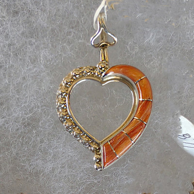 Heart inlay pendant, Zuni tribe