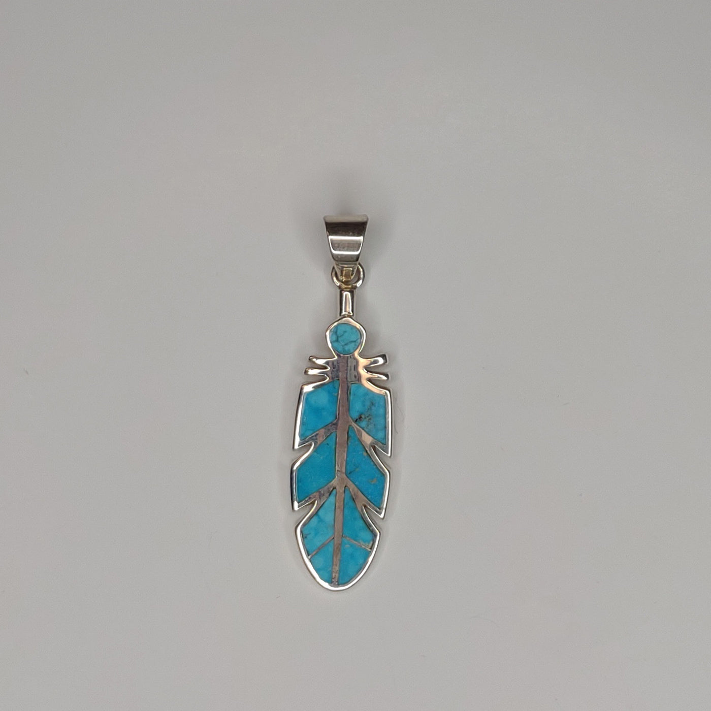 Turquoise Feather Pendants Set / His & Hers