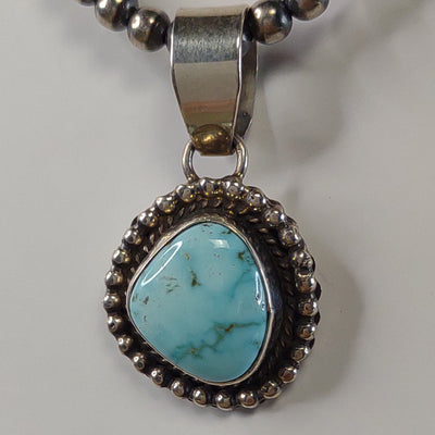 Turquoise Pendant and 18" 4 mm Chain