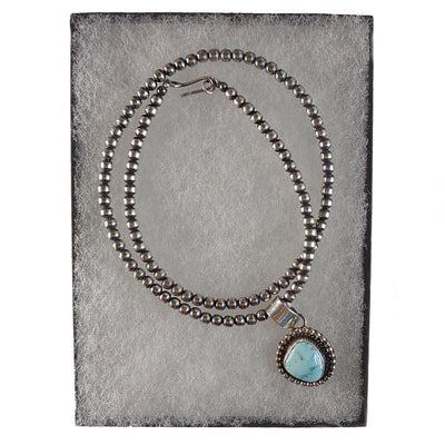 Turquoise Pendant and 18" 4 mm Chain