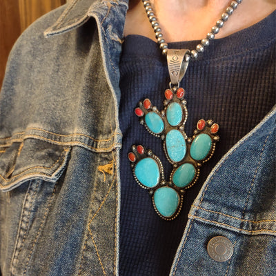 Cactus Pendant by Richard Yazzie, Navajo