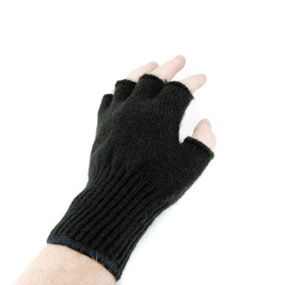 Extreme Gear Bison Down Fingerless Gloves (Brown or Black) Bison Gear The Buffalo Wool Co. Small Black 