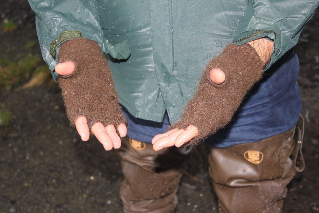 Extreme Gear Bison Down Fingerless Gloves (Brown or Black) Bison Gear The Buffalo Wool Co. 