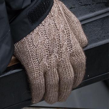 Ladies Cabled Gloves - Bison/Silk blend Bison Gear The Buffalo Wool Co. 