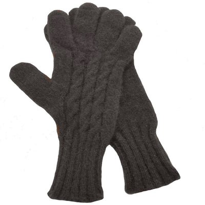 Ladies Cabled Bison Gloves Bison Gear The Buffalo Wool Co. Black 