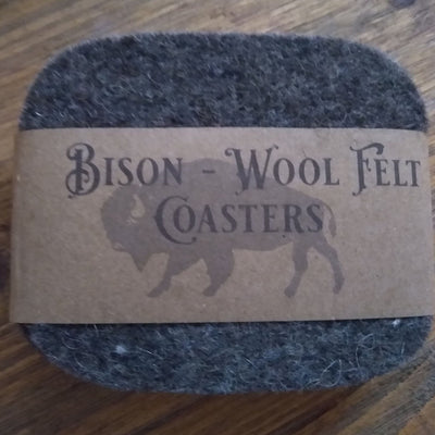 Bison/Wool felt coasters Accessories The Buffalo Wool Co. 
