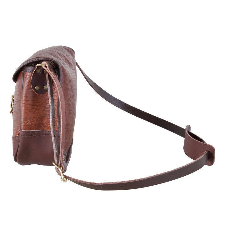 Duluth Pack Brown Leather Shell hot Purse Medium Buckling Flap Crossbody Saddle Bag