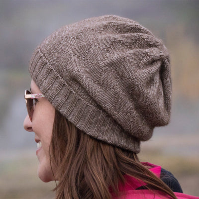 Slouchy Bison/Silk Knitted Hat Bison Gear The Buffalo Wool Co. 